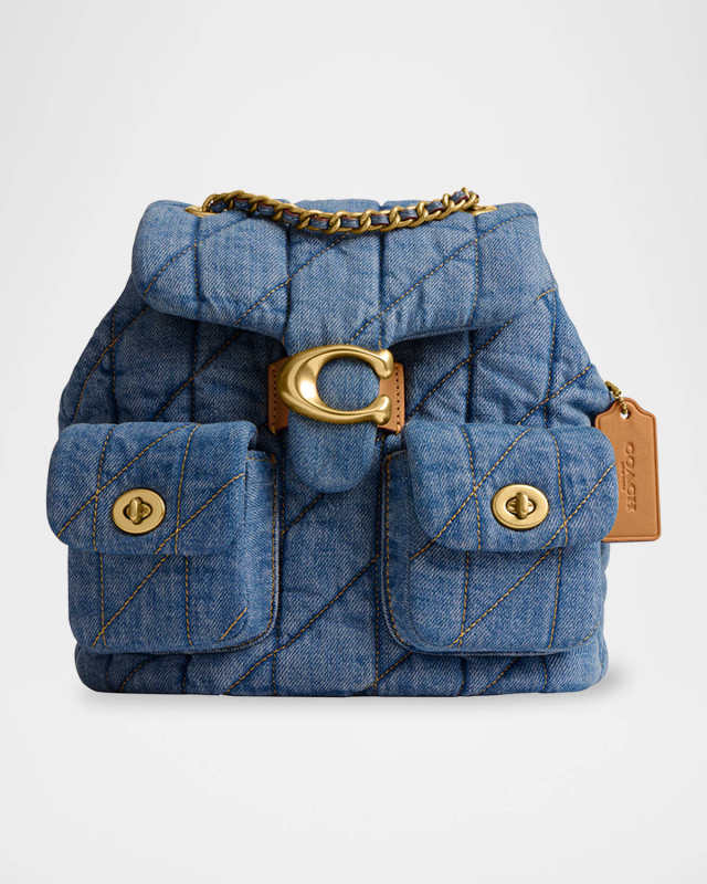 Tabby Quilted Denim Backpack
